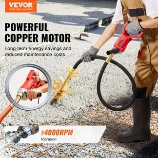 VEVOR Hand-Betonrüttler, 960 W elektrischer Rüttler 4000 U/min, elektrisches Betonrüttlerwerkzeug mit 2 m Schaftstange, tragbarer Bleistift-Zementrüttler zum Entfernen von Luftblasen und Mischen von Beton VEVOR Hand-Betonrüttler, 960 W elektrischer Rüttler 4000 U/min, elektrisches Betonrüttlerwerkzeug mit 2 m Schaftstange, tragbarer Bleistift-Zementrüttler zum Entfernen von Luftblasen und Mischen von Beton