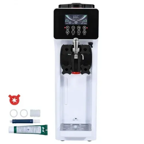 VEVOR Kommerzielle Eiscreme-Maschine, 10 L/h Leistung, 900 W, Softeismaschine für eine Geschmacksrichtung, auf der Arbeitsplatte, mit 4 L Trichter, 1,6 L Zylinder, LCD-Bildschirm, Vorkühlung – Bild 8