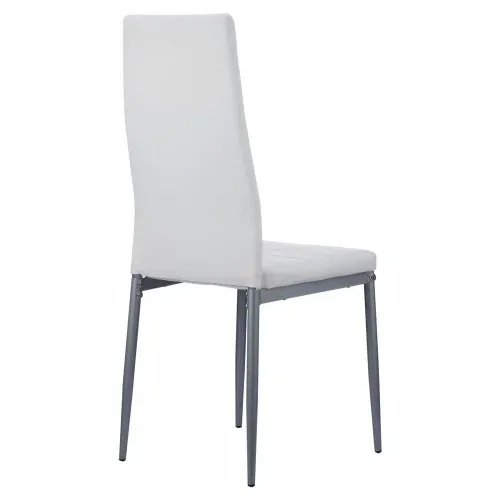VEVOR moderner Esszimmerstuhl (4 Stk.) eleganter gepolsterter Leder-Beistellstuhl (136 kg belastbar) für Esstische, platzsparender Küchentischstuhl mit dicken Kissen & Metallbeinen, Weiß Cafeteria – Bild 9