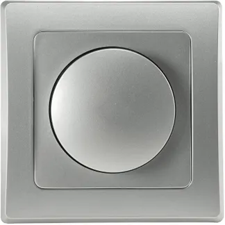 DELPHI Dimmer für LED Lampen 250V~/ 3-60W, inkl. Rahmen, UP, silber DELPHI Dimmer für LED Lampen 250V~/ 3-60W, inkl. Rahmen, UP, silber