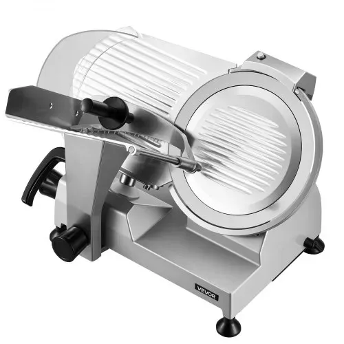 VEVOR Allesschneider Elektrisch 400 W, Fleischschneider, Abnehmbare 30 cm Kohlenstoffstahl-Klinge & Auffangschale, 0–15 mm Einstellbare Schnittstärke, für gefrorenes Fleisch, Schinken, Baguette – Bild 9