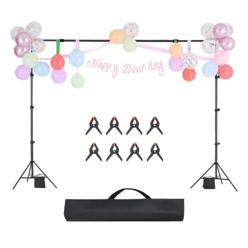 VEVOR Hintergrundständer verstellbares Fotohintergrundständer (Hintergrundtuch: 213 x 300 cm), tragbarer Hintergrundständer mit Stangen, Bildschirmständer für Produktfotografie Studiofotografie – Bild 8