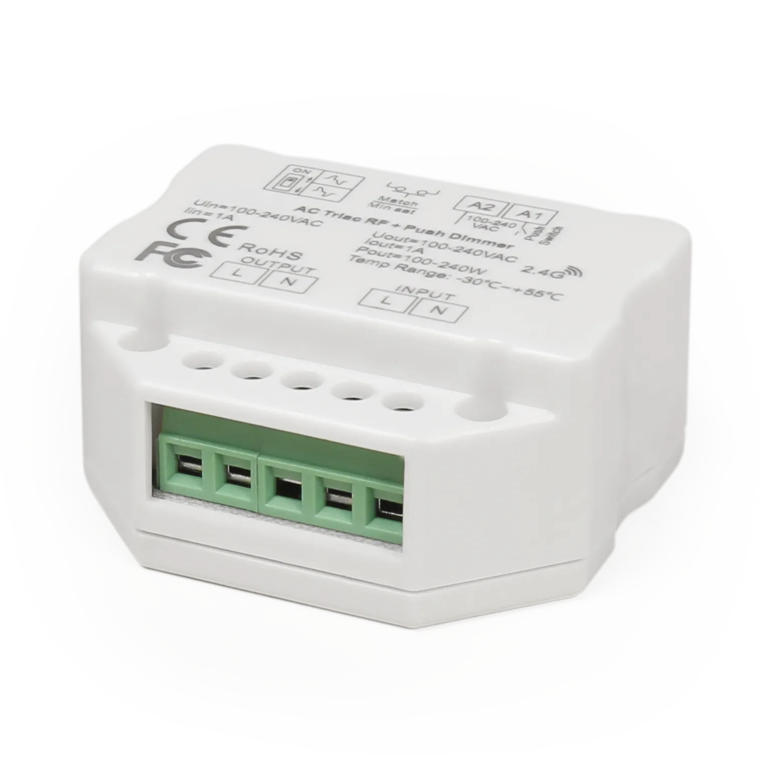 Tast-Dimmer McShine “TD-24“ LED-geeignet, max. 240W, 230V, passend für UP-Dose Tast-Dimmer McShine “TD-24“ LED-geeignet, max. 240W, 230V, passend für UP-Dose