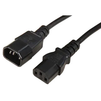 Netz-Verlängerungskabel, 1,8 m Kaltgeräte-Stecker/Kupplung, schwarz Netz-Verlängerungskabel, 1,8 m Kaltgeräte-Stecker/Kupplung, schwarz