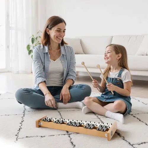 VEVOR Glockenspiel, 27 Noten, professionelles Xylophon-Schlaginstrument, mit SPCC-Klappen & Metalltasten, inklusive 4 Schlägeln, Tragetasche, Musikinstrument für Anfänger, Musikunterricht – Bild 7