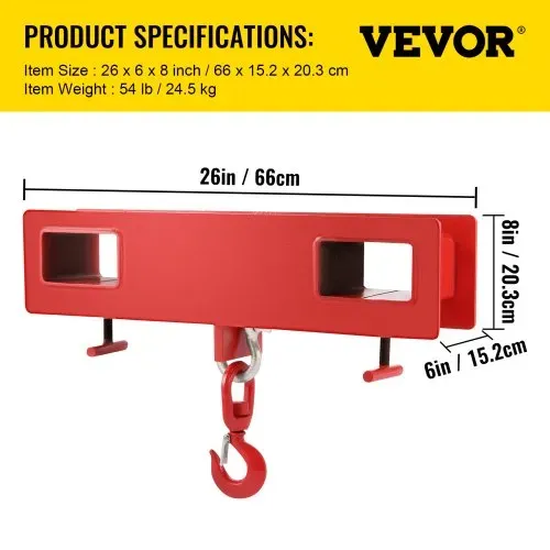 VEVOR 2 Tonnen Gabelstapler-Hebehaken, 4000 £/2000 kg Tragkraft, Gabelstapler-Gabelhubwagen, Schwenkhaken, Mobilkran, Gabelstapler-Anbaugeräte – Bild 6