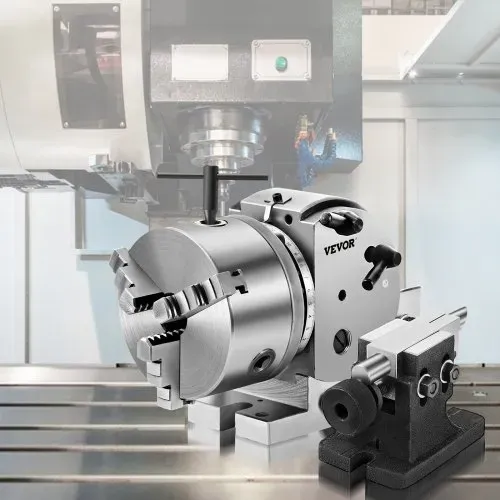 VEVOR Teilapparat mit backenfutter MT2, Rotary Tisch mit Indizierung Höhe der Mitte 100 mm, Dividing Head 23 kg, Rotary Tisch mit Tellern, Eine Starke Unterstützung zu Bearbeitenden Werkstück – Bild 7