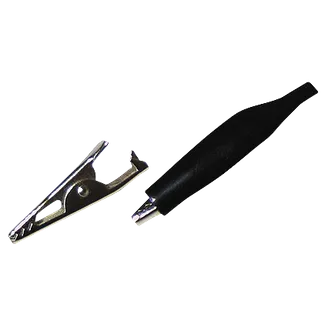 Krokodilklemme, 33 mm, schwarz, Aufschub-Isolierung Krokodilklemme, 33 mm, schwarz, Aufschub-Isolierung