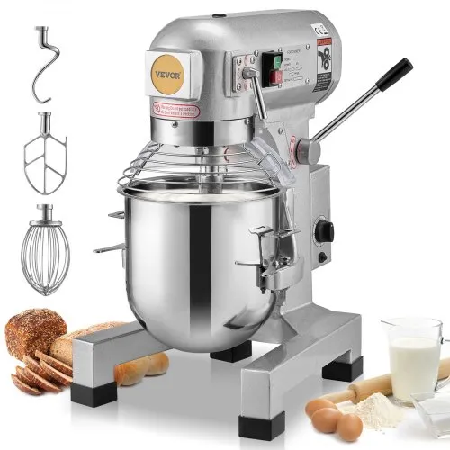 VEVOR kommerzieller Küchenmixer, 18,7 L Standmixer mit 3 einstellbaren Drehzahlen, 1100 W Teigmixer mit Edelstahlschüssel und 3 Mixaufsätzen, ideal für Restaurant, Bäckerei, Konditorei, Café usw. VEVOR kommerzieller Küchenmixer, 18,7 L Standmixer mit 3 einstellbaren Drehzahlen, 1100 W Teigmixer mit Edelstahlschüssel und 3 Mixaufsätzen, ideal für Restaurant, Bäckerei, Konditorei, Café usw.