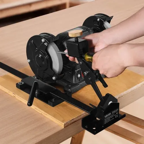 VEVOR Multi-Schleifvorrichtung für 152,4 mm und 203,2 mm Doppelschleifer, Zubehörteile mit Plattform, Gehrungsführung, Werkzeugauflage, Einstellblock, für Meißel und Drechselwerkzeuge – Bild 7