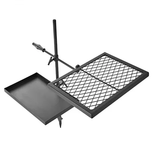VEVOR Lagerfeuergrill Schwenkbar mit Grillrost Grillplatte Kohlenstoffstahl, 360° Höhenverstellbarer Schwenkgrill mit Grillständer, Drehbarer Outdoor-Grill für Offenes Feuer, Camping und Garten – Bild 10