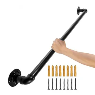 VEVOR Retro Wasserrohr Handlauf 60cm Industrieller Geländer Schutzbügel Handlauf Kohlenstoffstahl + Mattes Finish Geländer Retro Industrie 200kg Traglast ideal für Handläufe im Innen-/Außenbereich VEVOR Retro Wasserrohr Handlauf 60cm Industrieller Geländer Schutzbügel Handlauf Kohlenstoffstahl + Mattes Finish Geländer Retro Industrie 200kg Traglast ideal für Handläufe im Innen-/Außenbereich