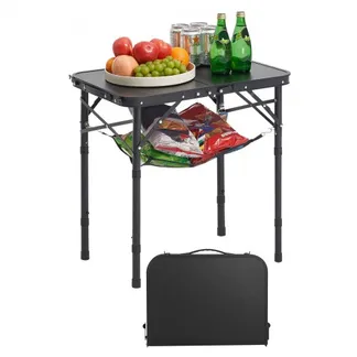 VEVOR Klapptisch Buffettisch tragbarer Allzwecktisch 60 x 40 cm, höhenverstellbarer Tisch (für 2-4 Personen) mit Tragegriff, Gartentisch Campingtisch für Partys Picknick Camping Grillen, Schwarz VEVOR Klapptisch Buffettisch tragbarer Allzwecktisch 60 x 40 cm, höhenverstellbarer Tisch (für 2-4 Personen) mit Tragegriff, Gartentisch Campingtisch für Partys Picknick Camping Grillen, Schwarz
