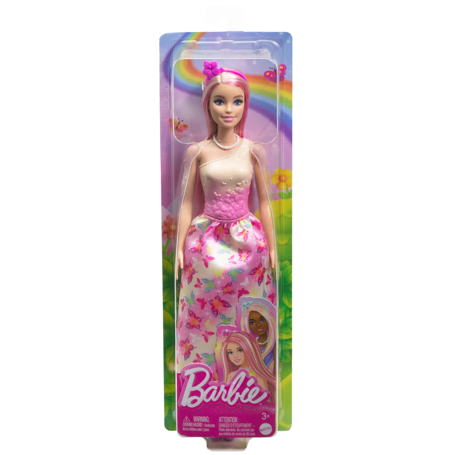Barbie A Touch of Magic Royal-Puppe mit Haaren in Pink und Blond, Rock mit Schmetterlingsmuster und Zubehör – Bild 6