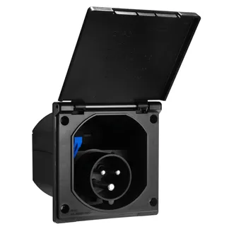 CEE-Einspeisesteckdose McPower, 16A, Klappdeckel, IP44 CEE-Einspeisesteckdose McPower, 16A, Klappdeckel, IP44