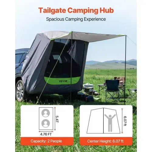 VEVOR Heckklappenzelt Autozelt (1,5 x 1,5 m Hauptzelt), Wasserdichtes (PU2000 mm) Campingzelt mit Sonnensegel & Tragetasche, SUV-Heckzelt für Camping Wandern Outdoor-Aktivitäten Tragbar VEVOR Heckklappenzelt Autozelt (1,5 x 1,5 m Hauptzelt), Wasserdichtes (PU2000 mm) Campingzelt mit Sonnensegel & Tragetasche, SUV-Heckzelt für Camping Wandern Outdoor-Aktivitäten Tragbar