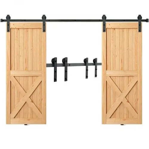 VEVOR 244cm Schiebetürbeschlag I-förmig Schiebetürsystem mit 2-teiligen Schienen 150kg Tragfähigkeit Laufschiene Ideal für Schiebetüren mit Türstärke von 32-45mm, Türbreite von 1,12-1,32m – Bild 8