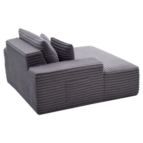 VEVOR Chaiselongue Relaxliege 138 cm, gepolstertes Schlafsofa mit Dekokissen & Armlehnen, Schlafcouch mit tiefer Sitzfläche für Wohnzimmer Schlafzimmer, Loungesessel aus hochelastischem Schwamm – Bild 9