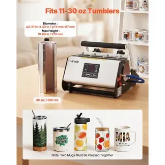 VEVOR Tassenpresse Becherdruckmaschine Mug Sublimationspresse 887 ml Weiß, inkl. Klebeband & Handschuhen Einfache Temperatur- & Zeiteinstellung für Sublimationsdruck auf Bechern & Tassen VEVOR Tassenpresse Becherdruckmaschine Mug Sublimationspresse 887 ml Weiß, inkl. Klebeband & Handschuhen Einfache Temperatur- & Zeiteinstellung für Sublimationsdruck auf Bechern & Tassen
