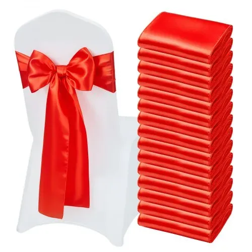 VEVOR Satin-Stuhlschärpen mit Schleifen (275×17 cm) 50 Stk. Stuhlbänder zum Binden, Stuhlbänder für Hochzeiten Partys Bankett Dekorationen Veranstaltungen Bankettstuhlbezüge, Stuhlschleifen Rot VEVOR Satin-Stuhlschärpen mit Schleifen (275×17 cm) 50 Stk. Stuhlbänder zum Binden, Stuhlbänder für Hochzeiten Partys Bankett Dekorationen Veranstaltungen Bankettstuhlbezüge, Stuhlschleifen Rot