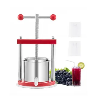 VEVOR Obstweinpresse Obstmühle Apfelmühle (1,65 L) mit 2 Edelstahlfässer, manueller Entsafter, Apfelweinpresse Saftpresse Apfelpresse Traubenpresse Olivenölpresse mit T-Griff für Küche VEVOR Obstweinpresse Obstmühle Apfelmühle (1,65 L) mit 2 Edelstahlfässer, manueller Entsafter, Apfelweinpresse Saftpresse Apfelpresse Traubenpresse Olivenölpresse mit T-Griff für Küche