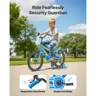 VEVOR Kinderfahrrad, 18 Zoll BMX-Stil-Fahrrad mit Stützrädern, empfohlene Kindergröße 110-140 cm, robust & einfach zu montieren, Kleinkinderfahrrad für Jungen & Mädchen zum Fahrradlernen, blau VEVOR Kinderfahrrad, 18 Zoll BMX-Stil-Fahrrad mit Stützrädern, empfohlene Kindergröße 110-140 cm, robust & einfach zu montieren, Kleinkinderfahrrad für Jungen & Mädchen zum Fahrradlernen, blau