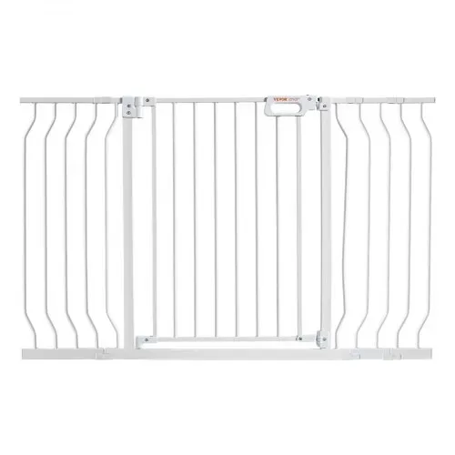 VEVOR Türschutzgitter, Absperrgitter Treppengitter, 749–1346mm Breitenbereich Kindergitter, Haustiergitter, Treppenschutzgitter, Beidseitig Schwenkbare Gitter 762mm Höhe, Weiße Babygitter ohne Bohren – Bild 9