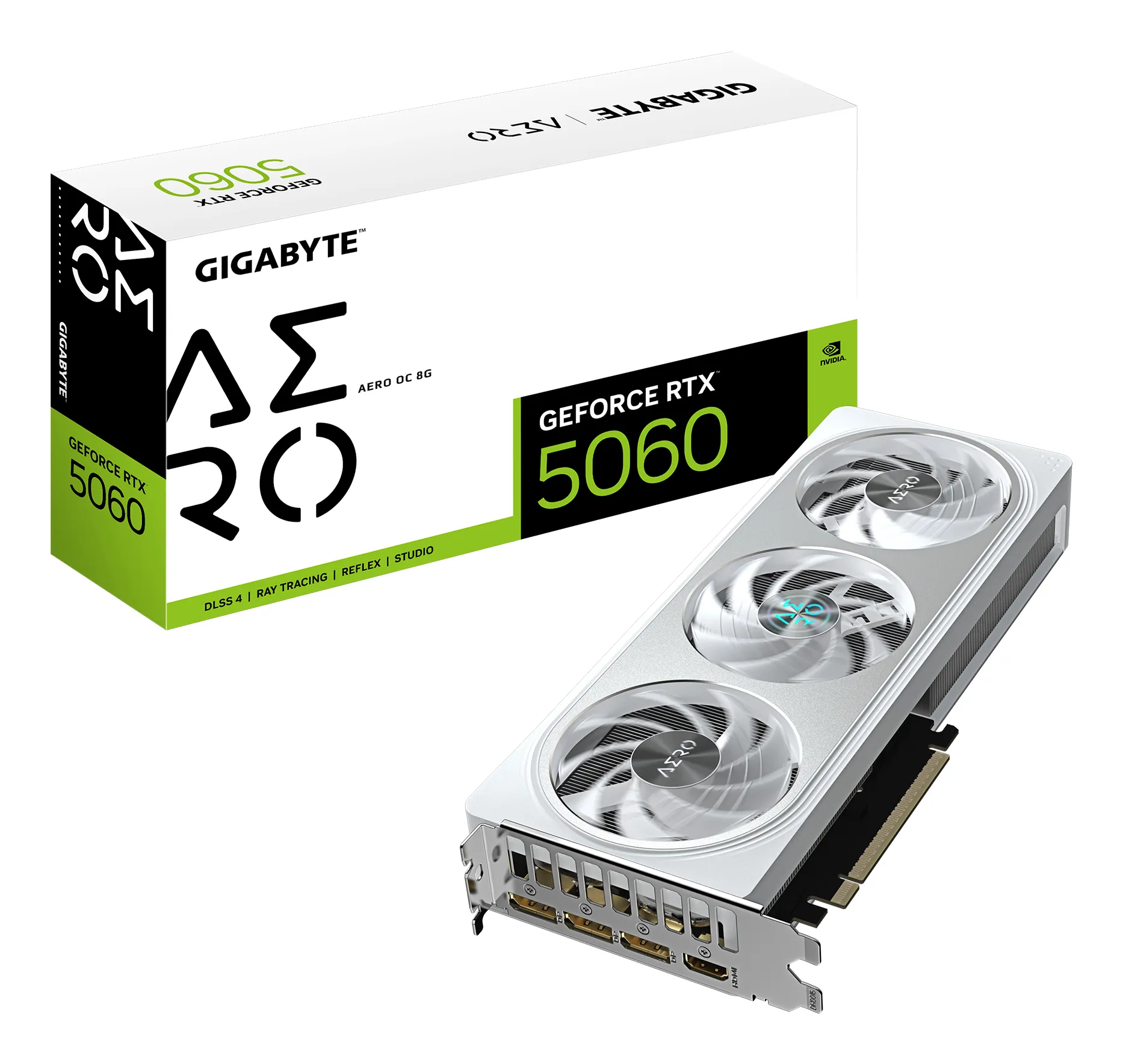 GIGABYTE GeForce RTX 5060 AERO OC 8G Grafikkarte – 8GB GDDR7, 128bit, PCI-E 5.0, 2595 MHz Kerntakt, 3 x DisplayPort, 1 x HDMI, GV-N5060AERO OC-8GD GIGABYTE GeForce RTX 5060 AERO OC 8G Grafikkarte – 8GB GDDR7, 128bit, PCI-E 5.0, 2595 MHz Kerntakt, 3 x DisplayPort, 1 x HDMI, GV-N5060AERO OC-8GD