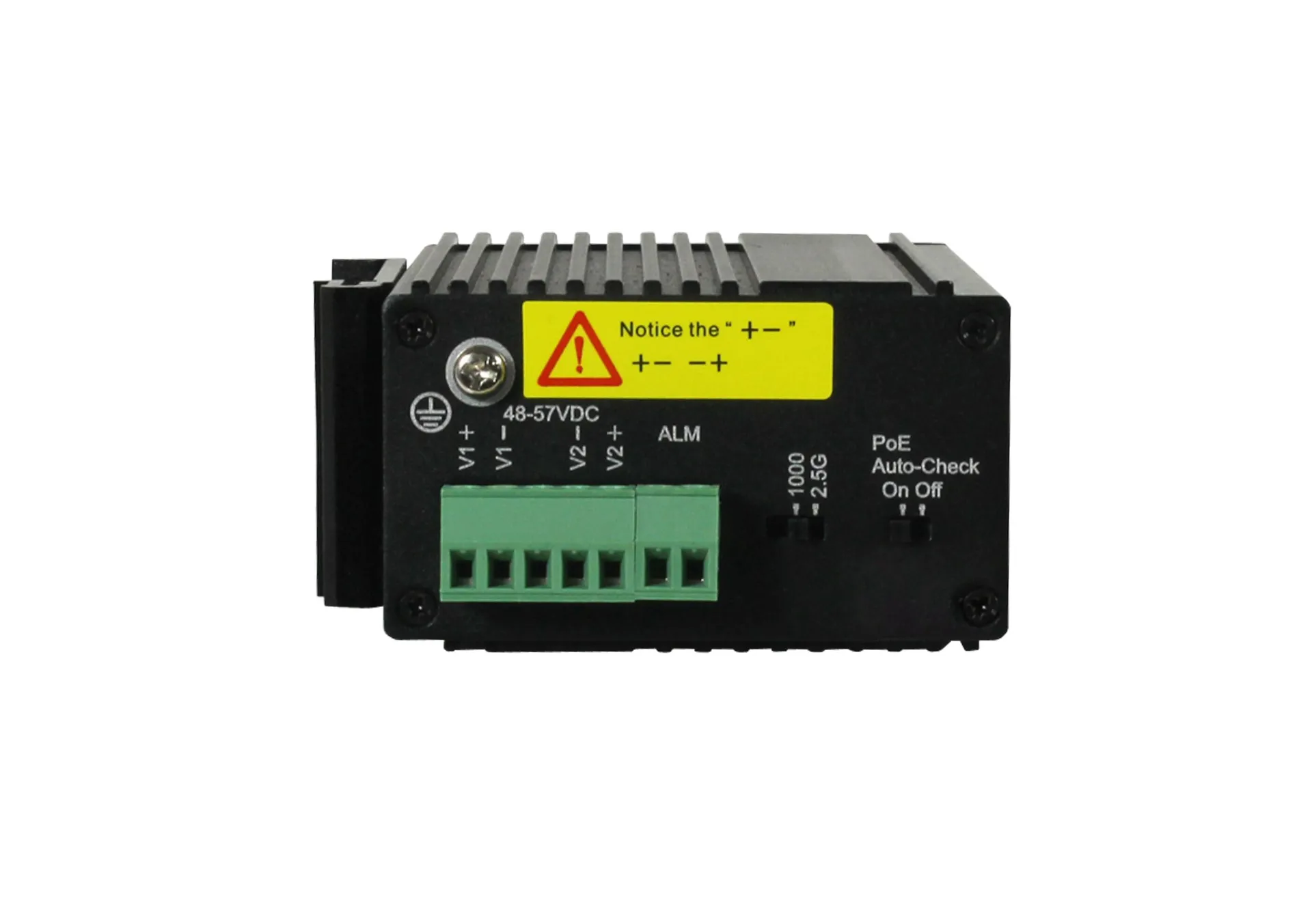 ALLNET Switch industrial unmanaged Layer2 3 Port 2.5 GbE • PoE Budget 90W • 1x PoE bt • 2x SFP 1G/2.5G • Lüfterlos • DIN • IP40 • ALL-SGI8003P-2.5G – Bild 5