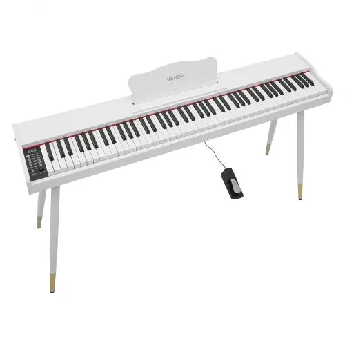 VEVOR Digitalpiano 88 Halbgewichtete Tasten in Standardgröße E-Piano Weiß für Anfänger, 600 Klangfarben, 600 Rhythmen, USB, MIDI, Audioausgang, Kopfhörerbuchse, Sustain-Pedal und HiFi-Lautsprechern – Bild 10