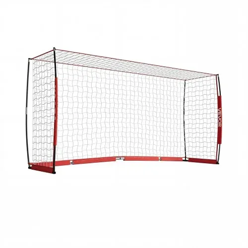 VEVOR Fußballtor 3,6 x 1,8 m Klappbares Soccertor mit Fiberglasrahmen Rot, für Fußballplätze Parks und Schulen, Polyesternetz bis 113 km/h, Bodenanker, Metallsockel und Oxford-Aufbewahrungstasche – Bild 8