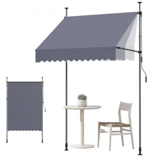 VEVOR Klemmmarkise 150 cm, Höhenverstellbare Markise mit Handkurbel, Terrassenmarkise UPF 80+ Sonnenschutz, Sonnenmarkise, Balkonmarkise, Ideal für Terrasse, Balkon & Garten, Dunkelgrau VEVOR Klemmmarkise 150 cm, Höhenverstellbare Markise mit Handkurbel, Terrassenmarkise UPF 80+ Sonnenschutz, Sonnenmarkise, Balkonmarkise, Ideal für Terrasse, Balkon & Garten, Dunkelgrau