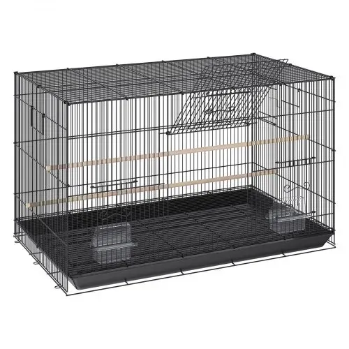VEVOR Vogelvoliere 76x46x45cm Vogelkäfig aus Q195-Kohlenstoffstahl Vogelhaus für 2-3 mittelgroße bis große Vögel Voliere mit Sicherheitstür Vogelheim Vogelbauer – Bild 9
