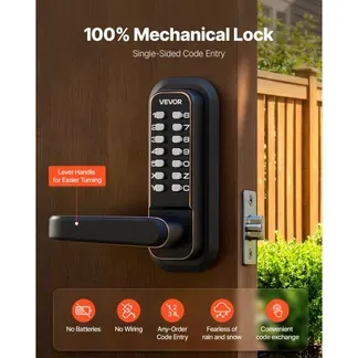 VEVOR Mechanisches Codeschloss mit Einseitigem Tastenschloss (4- bis 7-stelliger Code), Schlüsselloses Türschloss mit Griff & Automatischer Verriegelung, für Haustüren Garagen, Ölgebronzefarben VEVOR Mechanisches Codeschloss mit Einseitigem Tastenschloss (4- bis 7-stelliger Code), Schlüsselloses Türschloss mit Griff & Automatischer Verriegelung, für Haustüren Garagen, Ölgebronzefarben