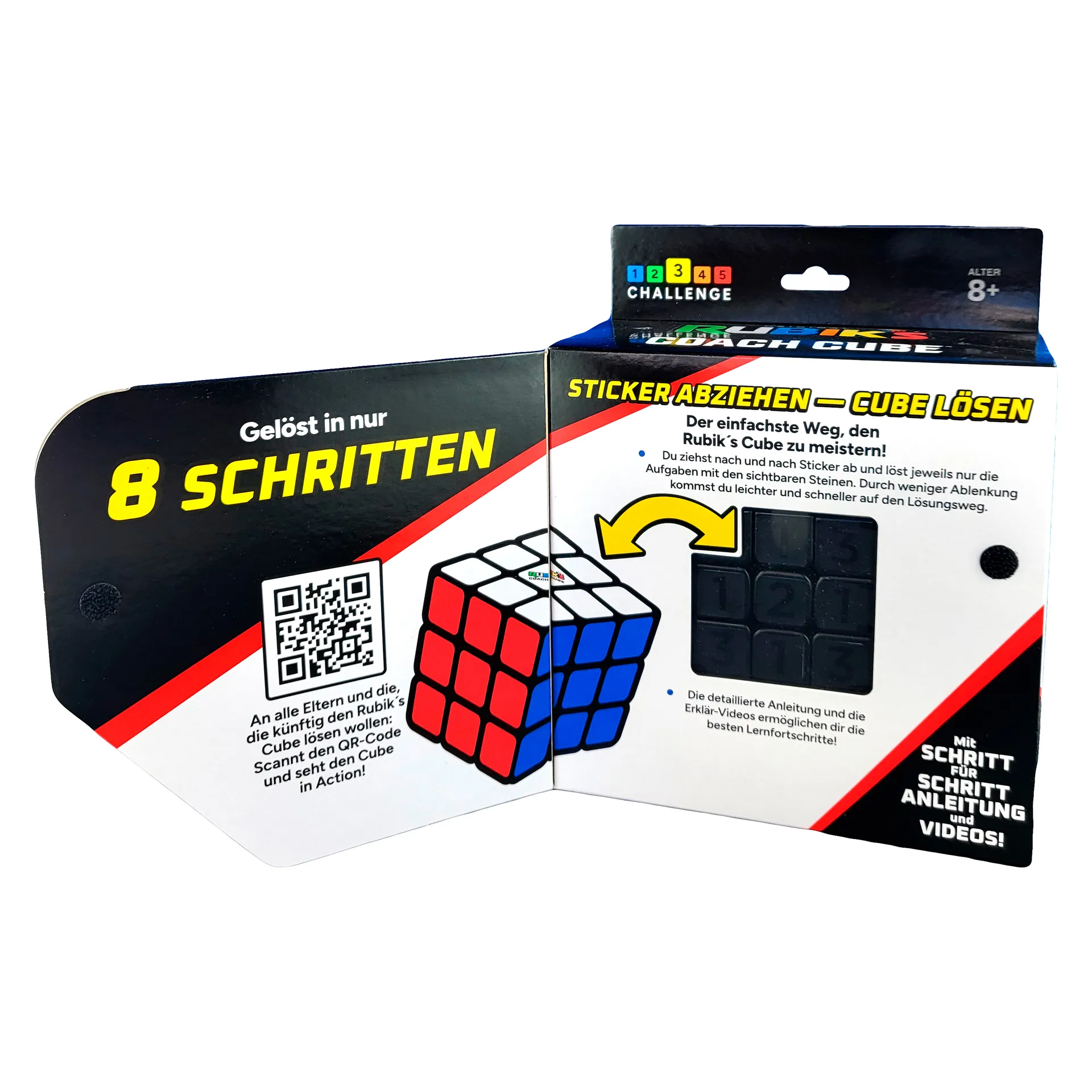 Rubik’s Cube, Coach Cube, 3x3 Lernwürfel mit Stickern – Bild 5
