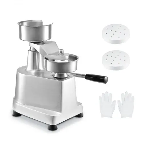 VEVOR Kommerzieller Burger-Patty-Maker, 10 cm Hamburger-Rindfleisch-Patty-Maker, robuste, lebensmittelechte Edelstahlschüssel-Burgerpresse, Küchen-Fleischformmaschine mit 1000 Stück Patty-Papi – Bild 8