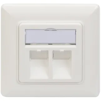 Leerdose DN-93801-1 für Keystone Module, 2x RJ-45, Anschlussdose Leerdose DN-93801-1 für Keystone Module, 2x RJ-45, Anschlussdose