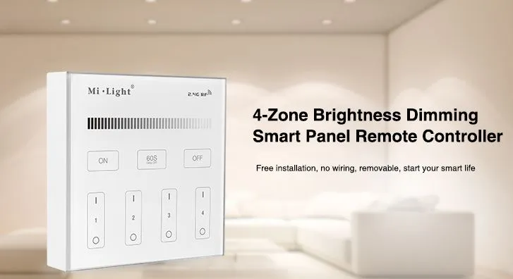 Synergy 21 LED Fernbedienung Smart Panel single color 4 Zonen *Milight/Miboxer* – Bild 6