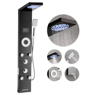 VEVOR Duschpaneel-Turmsystem (6 in 1) mit Regenwasserfall-Duschkopf & LED, (1345 mm) Duschsäule aus gebürstetem Edelstahl, Regenmassagesystem zur Wandmontage, mit 5 Körperdüsen (4 klein + 1 groß) VEVOR Duschpaneel-Turmsystem (6 in 1) mit Regenwasserfall-Duschkopf & LED, (1345 mm) Duschsäule aus gebürstetem Edelstahl, Regenmassagesystem zur Wandmontage, mit 5 Körperdüsen (4 klein + 1 groß)