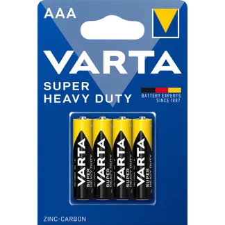 Micro-Batterie VARTA “Super Heavy Duty“ Zink-Kohle, Typ AAA, R03, 1,5V, 4er-Pack Micro-Batterie VARTA “Super Heavy Duty“ Zink-Kohle, Typ AAA, R03, 1,5V, 4er-Pack