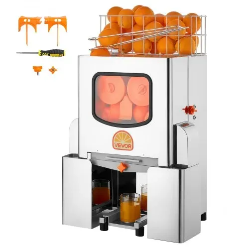 VEVOR Gewerbliche Orangenpresse Elektrische Zitruspresse 120 W Edelstahl, Saftpresse für bis zu 20 Orangen pro Minute, Entsafter für Zitronen Zitrusfrüchte Granatäpfel mit 2 Schalen-Auffangbehältern – Bild 8