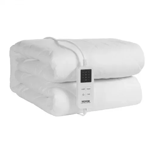 VEVOR Heizdecke, 195 x 165 cm, Queen-Size-Bettwärmer, elektrisch, mit 4 Heizstufen, 12-Stunden-Timer, 8-Stunden-Abschaltautomatik, rundum elastische Taschen, Matratzenauflagen aus gebürstetem Stoff – Bild 8