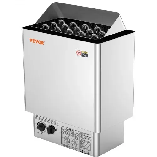 VEVOR Elektrischer Saunaofen, 8 kW, 400 V, 3N tragbare Saunaheizung für drinnen & draußen mit 3-Stunden-Timer, integrierte Steuerung für 8–12 m³, kommerzielle Hotel-Spa-Dusche, Edelstahl 430 – Bild 10