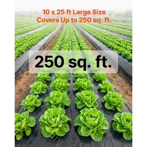 VEVOR Polyethylenfolie 3,05x7,62m Gartenfolie 0,15mm Unkrautvlies Schwarz, Kunststoffrolle für Gartenarbeit Abdeckplane Malerplane Abdeckfolie für Kriechkeller Dampfsperre Unkrautbekämpfung – Bild 2