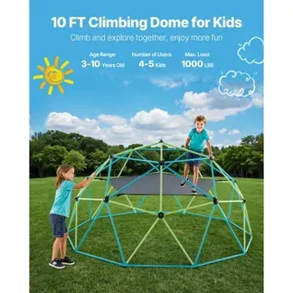 VEVOR Kletterkuppel geometrisches Klettergerüst (305 cm breit) mit Schaukel & Hängematte, 453 kg belastbares Klettergerüst, Klettergerät für Kinder von 3 bis 10 Jahren Gartenspielzeug Spielplatz VEVOR Kletterkuppel geometrisches Klettergerüst (305 cm breit) mit Schaukel & Hängematte, 453 kg belastbares Klettergerüst, Klettergerät für Kinder von 3 bis 10 Jahren Gartenspielzeug Spielplatz