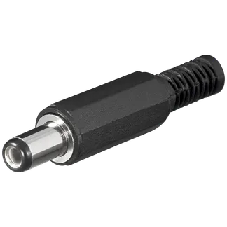 DC-Stecker mit Knickschutz, 2,1×5,5mm, Schaftlänge 9mm DC-Stecker mit Knickschutz, 2,1×5,5mm, Schaftlänge 9mm