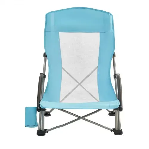 VEVOR Campingstuhl Faltstuhl 150 kg Belastbar, Anglerstuhl mit Hoher Rückenlehne für Erwachsene, Klappstuhl mit Becherfach & Netzrückenlehne & Tragetasche für Outdoor-Aktivitäten Angeln Hellblau – Bild 9