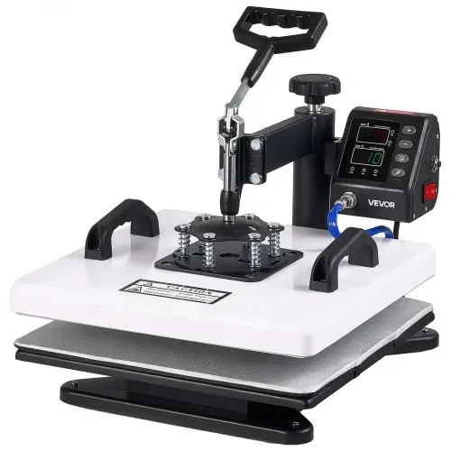 VEVOR Transferpresse 38x38cm Sublimationsmaschine 2-in-1 Textilpresse 1250W, 360° Schwenkfunktion Schnelles & Gleichmäßiges Aufheizen Zeit- & Temperaturregelung T-Shirts Kissenbezüge Mützen – Bild 10