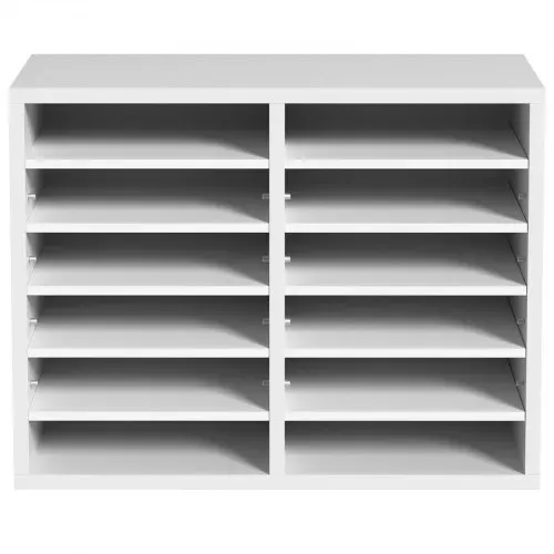 VEVOR Briefablage Schreibtisch Organizer 520 x 305 x 410 mm, 2,3–5,6 cm Einstellbar A4 Stapelbar, Papierablage, Aufbewahrung Schreibtisch Ablagesystem Organisation, Ablage (Weiß, 2 x 6 Fächer) – Bild 10