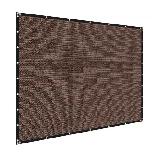 VEVOR 90 % Sonnenschutztuch Sichtschutz Schattenabdeckung (244 x 366 cm) für Pergola mit Edelstahlösen, Sonnensegeltuch mit 140 g/m² HDPE-Material, für Outdoor Terrasse Garten Hinterhof (braun) – Bild 8